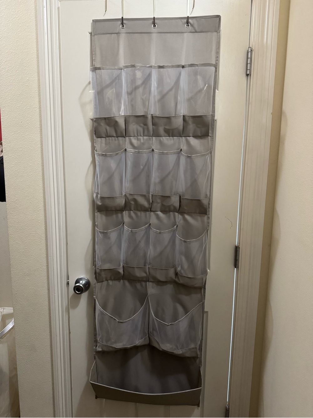 Multi-Pocket Over-the-Door Organizer in Gray - Space Saving Storage